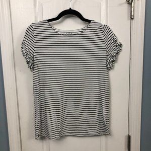 LOFT striped shirt with ruffle sleeves.  used.